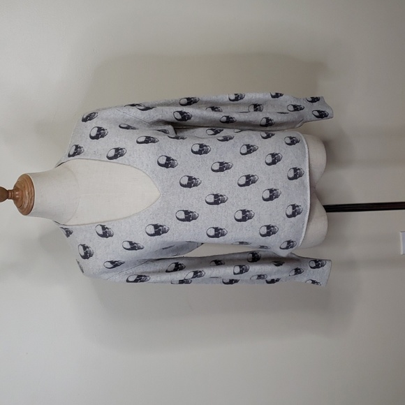 Skull Cashmere Penny Skull-Print V-Neck Cashmere Sweater XS - Picture 3 of 6